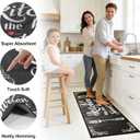 Farmhouse Kitchen Rugs Sets of 2,Non Slip Absorbent Washable Mats for Kitchen Floor,Vintage Style Theme Runner Rug,Home Decor Carpet for Kitchen Sink Laundry,17x30+17x47 Inches(Black)