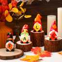 4 Pcs Fall Ceramic Gnomes Decorations for Home 4'' Thanksgiving Decor Welcome Fall Sign Gnomes Figurines Autumn Tabletop Sculpture Table Centerpiece for Home Housewarming Gifts