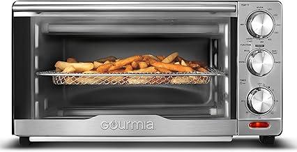 Gourmia Air Fryer Toaster Combo - 6-in-1 Multi-function Countertop Oven Adjustable Temperature & Timer, Fry Basket, Baking Pan, Oven Rack & Pullout Crumb Tray, Stainless Steel