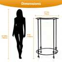 27.5x51in Round Garment Rack, Rolling with Topper, 360 Rotating, Black