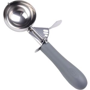 4 OZ Scoop, #8 Disher, Large Ice Cream Scoop with Trigger, Muffin Scoop, Large Cookie Scoops for Baking, Grey Handle, With Trigger for Portion Control