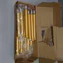 Gold Flameless Taper Candles with Remote, Flickering Christmas LED Candlesticks Battery Operated Set of 6