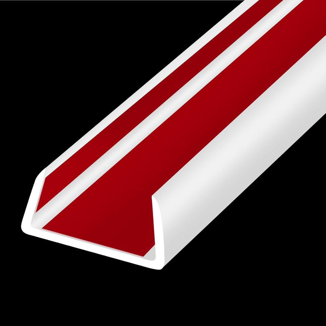 Rubber Edge Trim, Flexible Self-Adhesive U Shaped Peel and Stick Edge Banding, 1"(25.4mm) Big Size U Channel Edge Protector, Baby Proof Edge Guards for Woods, Plywood, Furniture, 20Ft, White (Fit 1" - L20')