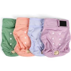 4Pack Dog Diapers Female Washable, Reusable Diaper for Doggie, Highly Absorbent Dogs Diaper, Adjustable Leakproof Puppy Diapers Skirt for Heat, Incontinence, Period Doggy Nappies Medium  