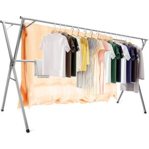 AIODE Clothes Drying Rack for Laundry Foldable, 79 inch Stainless Steel Pool Towel Rack Outdoor Free Standing Clothing Hanger Indoor