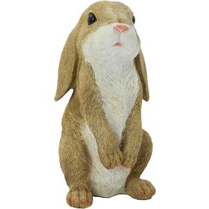 JORAE Standing Rabbit Statue Curious Easter Bunny Outdoor Garden Statues Patio Yard Home Decorations Sculpture Mustard, 8.5In, Polyresin
