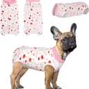 SAWMONG Recovery Suit for Dogs After Surgery Professional, Dog Spay Surgical Suit for Female Dogs, Dog Onesie Bodysuit for Surgery Male Substitute E-Collar Cone, Cherry Pink, X-Small (X-Small (Back: 7.9", Weight: 2.5-3 lb))