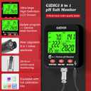 Online pH Salt Meter for Aquarium pH Humidity Monitor with WiFi for Real Time 8 in 1 Aquarium pH Test Kit pH EC Continuous Monitor for Hydroponic Salt Meter ORP Tester for Plant