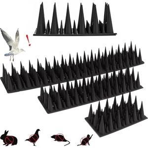 Ephoou Bird Spikes for Outside to Keep Birds Away, 20 Pack Anti-Bird Spikes with Irregular Design : 19.6 Ft Spikes for Fence, Roof, Balcony, Effective for Cats, Squirrels, Pigeons, Black