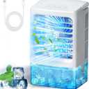 Mini Air Conditioner Small Portable AC Unit Portable Air Conditioners with 1500ml spray/hour 3 Speed Wind & 7 Colorful LED Light Cool Mist &Timer Evaporative Air Cooler for Bedroom/Home/Office