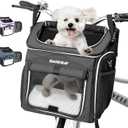 Dog Bike Basket Carrier, Expandable Foldable Soft-Sided Dog Carrier, 2 Open Doors, 5 Reflective Tapes, Pet Travel Bag, Dog Backpack Carrier Safe and Easy for Small Medium Cats and Dogs (Black), Brand Size Item Length (in) Item Width (in) Item Height (in) Weight Capacity (lb) One size 12 10.5 14 18
