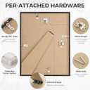 8.5x11 Picture Frame (Set of 3), 8.5x11 Photo Frames with 6x8 Removable Mat, High Definition Plexiglass, Vertical and Horizontal Display, Wall Hanging Photo Frame, Black