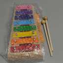 Stoie's Wooden Xylophone for Kids and Toddlers, Curved Design, 8 Notes of Rainbow Color, Tuned C-Key Xylophone with Mallets, Music Songbook, Kids Musical Instrument Educational Montessori Toys