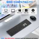 Wireless Keyboard and Mouse Combo, Full Size Silent Ultra Thin Keyboard with Magnetic Wrist Rest, Optical Mouse, 2.4G Lag-Free Cordless Mice Keyboard Set for Computer, Mac, Laptop, PC, Windows