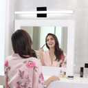 LED Bathroom Vanity Light 16inch Over Mirror Lighting Fixture Modern Indoor Black 10W 5000K Cool White Wall Sconce for Bathroom Bedroom Living Room