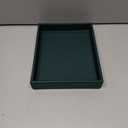 HofferRuffer Faux Leather Decorative Tray, Elegant Desktop Storage Organizer, Decorative Catchall Perfume Tray, Nightstand or Dresser Vanity Tray Organizer, 10.2 x 8.4 x 1.8 inches (Dark Green)