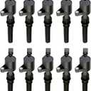 MAS Set of 10 Ignition Coils Pack Compatible with Ford Super Duty E350 E450 F250 F350 F450 F550 F53 Excursion 6.8L V10 Replacement For 3W7Z-12029-AA DG508