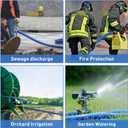 2 inches x 100 FT Heavy-Duty PVC Swimming Pool Backwash Hose, Reinforced Discharge Hose with Clamp for Swimming Pools, Blue