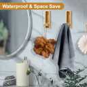 6Pcs Folding Coat Hook, Heavy Duty Wall Hooks Made of Zinc Alloy, Fold Up Hooks for Bathroom, Closet, Entryway, Pool and Kitchen, Easy Install with Screws (Gold)