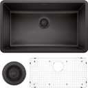BLANCO 440149-KIT Precis Super Single Set Kitchen Sink with Accessories, Anthracite