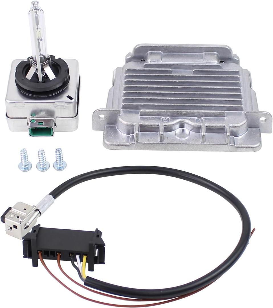 Xenon Hid Headlight Ballast Control Module Unit with Ignitor and D3S Bulbs set for Buick Enclave Chevrolet Corvette GMC Acadia Jaguar F-Type XJ XJR for Jeep Grand Cherokee for Volvo S60 V60