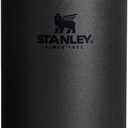 Stanley Adventure-To-Go Vacuum Bottle 25 oz | Wide Mouth with Leakproof Cup Lid | Keep Drinks Hot or Cold | Packable for Travel | Insulated Stainless Steel Thermal Bottle | BPA-Free | Black 2.0