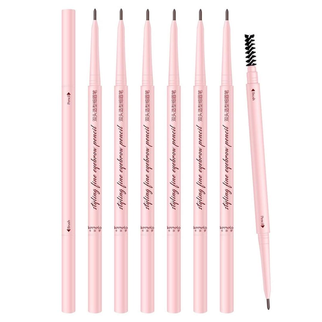 Eyebrow Pencils for Women,6Pack Micro Eyebrow Pencil Waterproof Smudgeproof,Ultra-Precise Tip Long-Lasting Brow Pencils for Natural Looking Eyebrows,Built-In Spoolie Brush,01 Elegant Tea Brown.