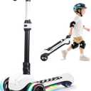 Electric Scooter for Kids Ages 3-12, 3 Adjustable Heights, 5MPH Safe Speed
Full Body Lights Up, Wide Deck, 90min Riding, Foldable 3 Wheel Electric Scooter for Kids Boys Girls Toddler Birthday