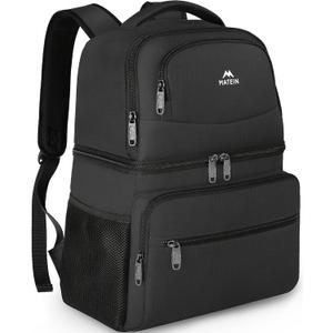 MATEIN Cooler Backpack, 26 Cans Insulated Lunch Backpack for Men Women, Leakproof Double Layer Lunch Cooler Bag Lightweight Soft Lunch Backpack with Cooler Compartment, Beach Camping Hiking Beer Gifts