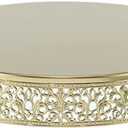 FEICTPOX Cake Stand, Metal Round Cupcake Dessert Stand Cake Display Holder Cookies Fruit Serving Tray Decor for Wedding Party Birthday Baby Showers Anniversary (14in, Gold)