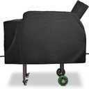 QuliMetal DB Grill Cover for Green Mountain Grill Daniel Boone Choice and Prime Standard Grills, Anti-UV & Waterproof, Heavy Duty Patio BBQ Grill Cover, 53.5 x 19.7 x 25 Inches (Black)