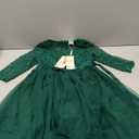 IBTOM CASTLE Girls Embroidery Tulle Lace Bridesmaid Dress Long A Line Wedding Pageant Dresses Birthday Party Formal Dance Evening Gown Dark Green 5-6 Years, Size 130