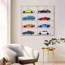 JUESHA Acrylic Display Case for 1/24 Scale Diecast Storage, 4 Levels 8 Slots Toy Cars Showcase Wall Mount Or Desktop, Clear Display Organizer for Nascar Diecast Model Car Tabletop