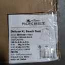 Pacific Breeze Easy Setup Beach Tent Deluxe XL with extendable Floor for Privacy, SPF 50+ Pop Up Beach Tent Provides Shade for 4 or More People
