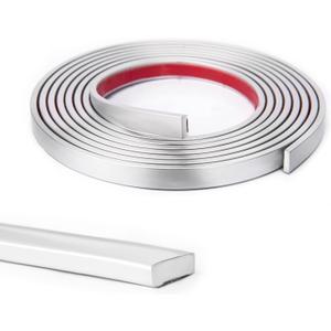 Art3d 30 Ft Peel and Stick Flexible Vinyl Molding Trim for Wall Tile Edges, Kitchen backsplash, Mirror Frame in Sliver (Silver)