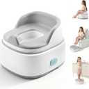 lalalark 3-in-1 Toddler Potty Training Toilet, Baby Potty Training Seat & Step Stool with Seamless TPE Seat, Extended Splash Guard, Easy-Clean Non-Absorbent Chair Toilet Trainer for Home Travels