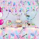 SelfTek 98 PCS, Happy B-irthday Decorations, Birthday Party Decorations Set - Birthday Banner, Plates, Napkins, Tablecloth, Forks, Fans Party Decor Serves 24 Guests