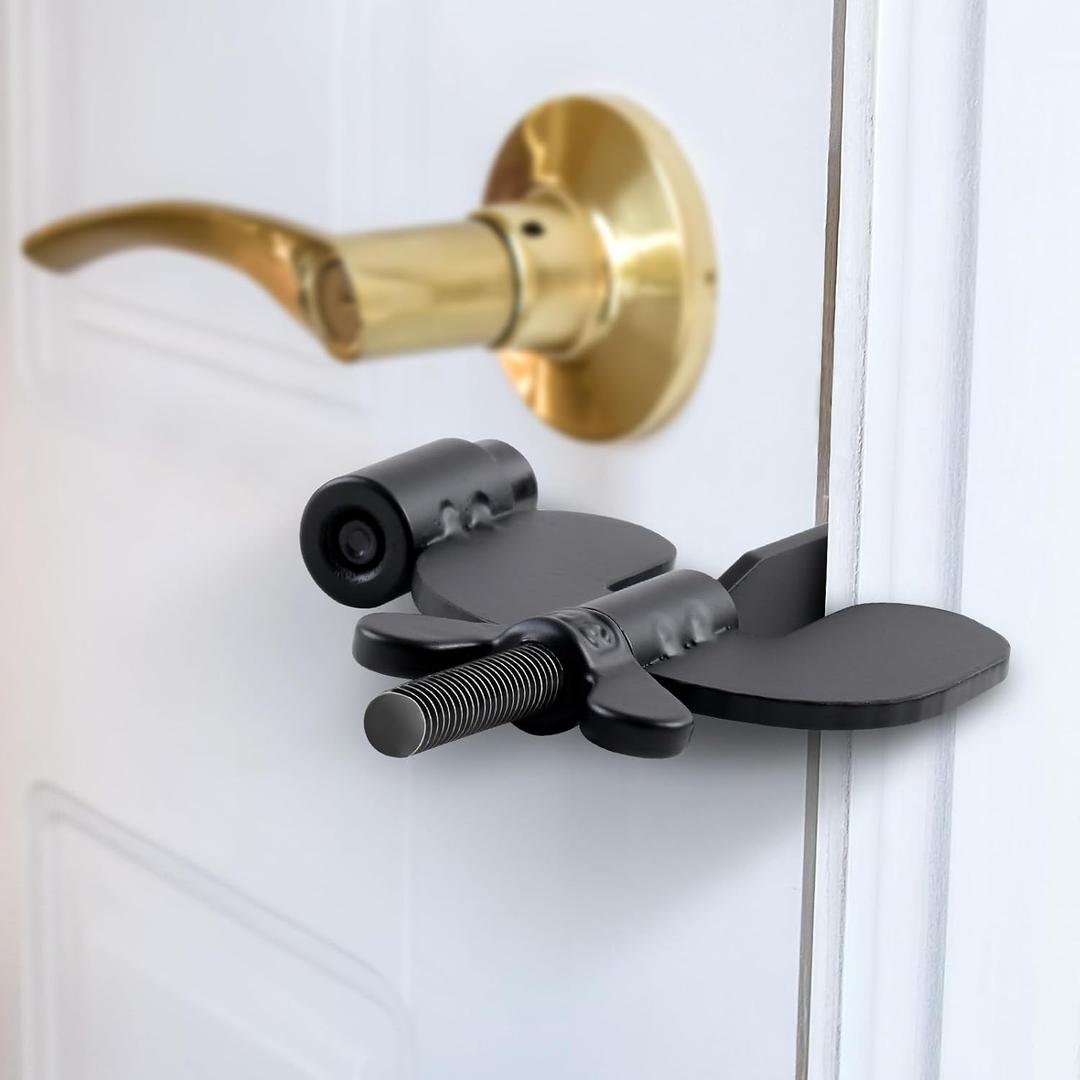 WINCHY Portable Door Lock Home Security Locker Hotel Locks for Travelers Travel Safety from Inside Bedroom Rooms Apartment Gifts Must Haves Essentials, Black
