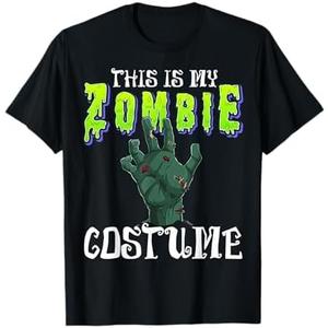 This Is My Zombie Costume - Halloween Costume Zombie Hand T-Shirt Medium, Black 