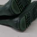 mysoft Kids Rain Boots for Girls Boys Toddler Waterproof Rubber Cute Printed with Easy-On Handles (3 Big Kid, Pure Green)