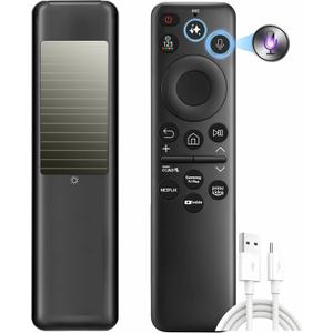 Universal Solarcell Remote, Rechargeable Samsung Smart TV Remote 2025-2020, for Samsung Remote Control for Smart TV, AI, Solar Powered, Self-Charging, Voice Control, Bluetooth