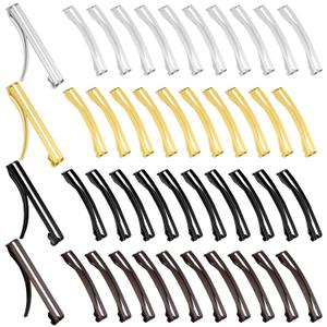 48 Pieces No Slip Metal Hair Clips Hairpin Open Center Metal Barrettes 2.36 x 0.39 Inch Snap Button Hairpin for Women, Gold Silver Black and Coffee