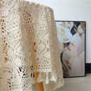 Vintage Crochet Tablecloths Lace Doilies Cotton Beige Square Tablecloths Table Cover Table Topper Wedding Home Party Decoration
