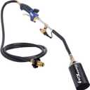 Flame King Propane Torch Kit Heavy Duty Weed Burner, 340,000 BTU with Piezo Igniter (Self Igniting), with 6 ft Hose Regulator Assembly