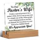 7 x Pastor Wife Appreciation Gifts, Gifts for Pastors Preacher's Wife Christmas Christian Birthday Religious Clear Acrylic Decorative Sign Office Desk Decor