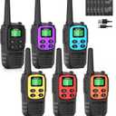 Walkie Talkies Long Range for Adults, Rechargeable Walkie Talkies 6 Pack with 22 FRS Channels, 2 Way Radios, NOAA, Li-ion Battery, LED Flashlight, VOX Gift for Family Hiking Camping (Colorful)