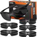 OXG 6 Pack Tinted Safety Glasses for Men Women, Safety Goggles ANSI Z87.1 Protective Eyewear Scratch Resistant Eye Protection (Grey)