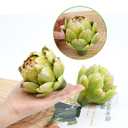 Notakia 3Pcs Green Large Faux Artichokes for Decoration Bowl Fillers Fake Fruit Artificial Artichokes that Look Real Realistic Fake Vegetable Decor for Home Kitchen Table Party Centerpiece