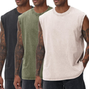 Mens Workout Tank Tops Sleeveless Tee Shirts Men Muscle Shirt Gym Acid Wash T Shirts Running Beach Loose Fit Tee, Size XL