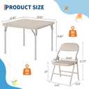 IDEALHOUSE 3 Piece Folding Kids Table and Chairs Set, Children Activity Table and Chairs Set for Dining Room,Daycare,Classrooms
